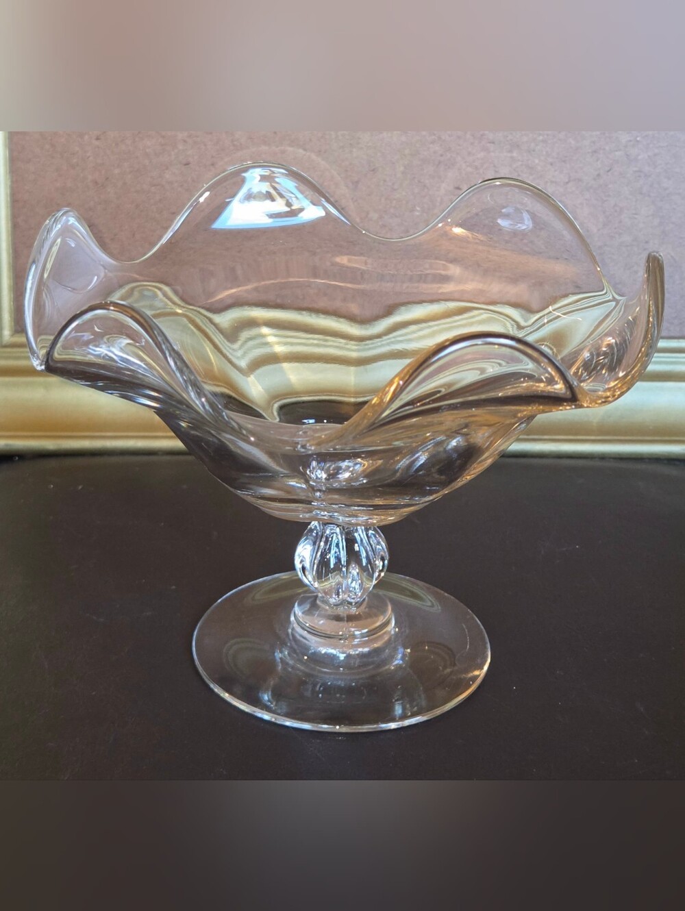 Vintage Duncan Miller Canterbury 6 Petal Wavy Rim Compote